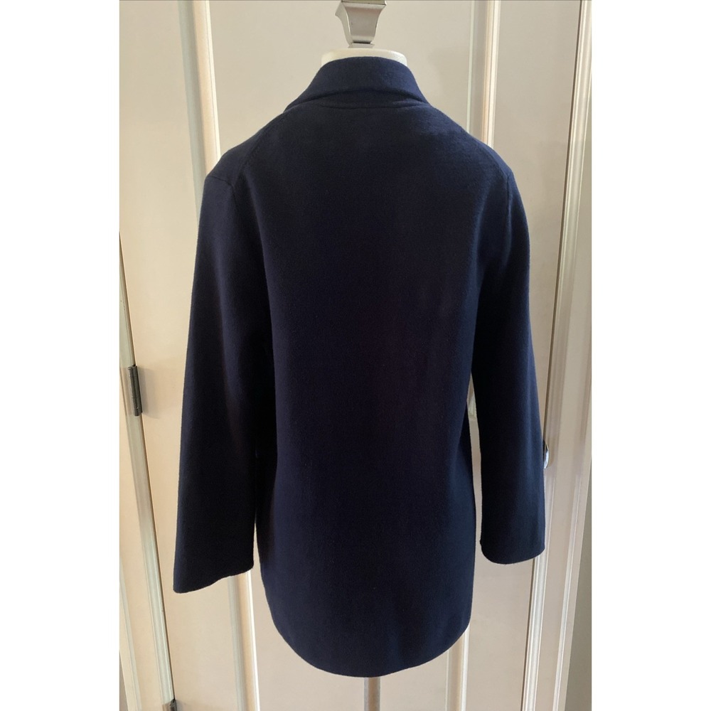 Quince Open Front Navy Blue Cardigan Long Sleeve Size XS Organic Cotton Pockets - Picture 3 of 8